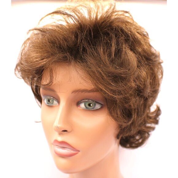 Paula Young Trisha Wig Color 8 AVG Golden Brown Brunette Short Wavy A5512 w/ Box - Picture 3 of 12